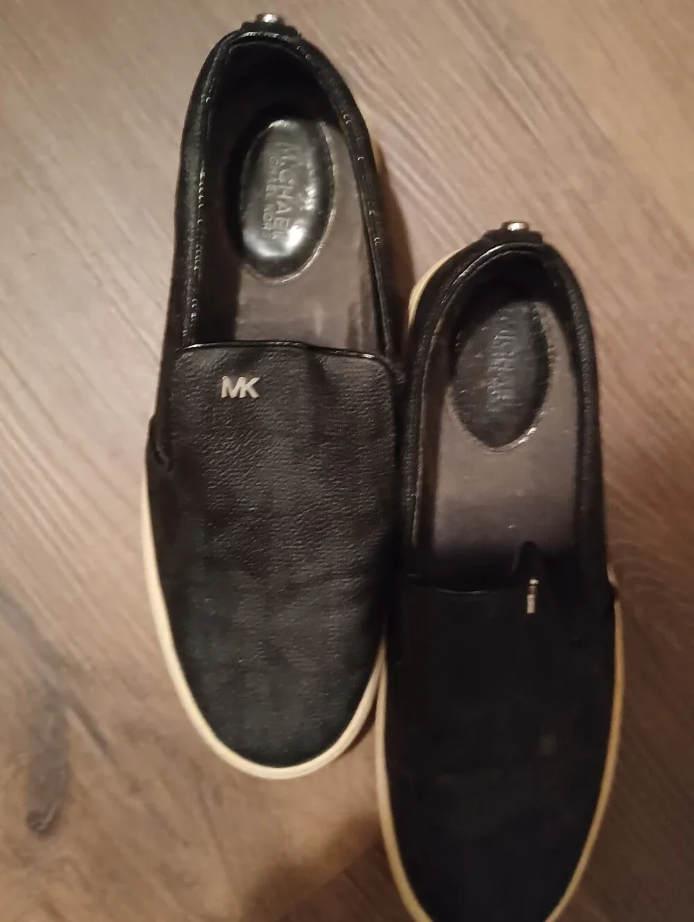 << Michael Kors Black Slip-On Loafers with Cream Sole Size 6.5